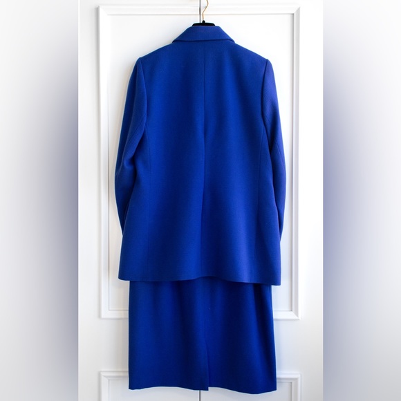 Yves Saint Laurent Encore Vintage S/S 1995 Royal Blue Gold Hearts Jacket Suit - Picture 5 of 16